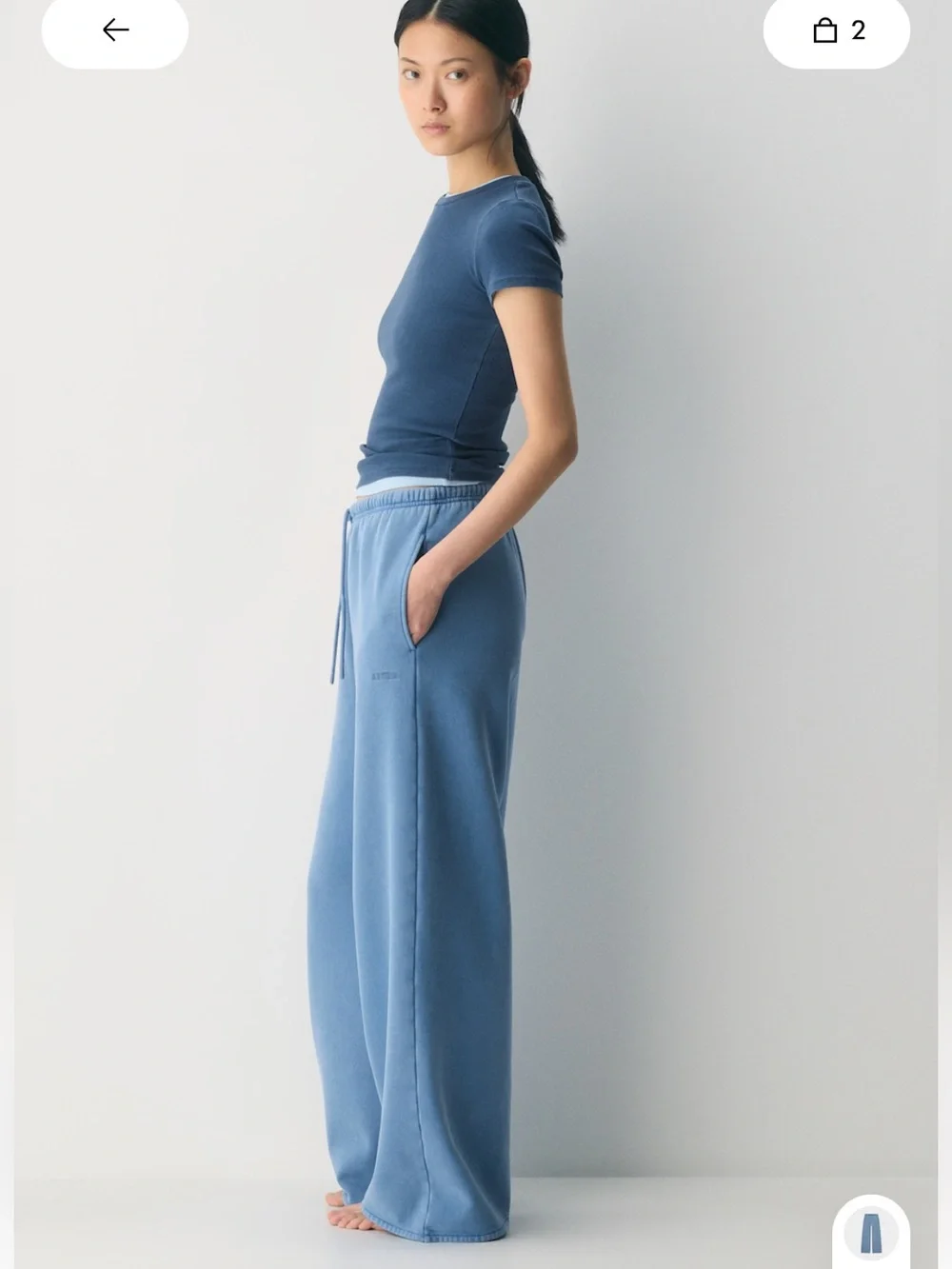 Aritzia Cozy Sweatfleece Mega Cargo™ Sweatpant in No-stress Light Blue, Size S